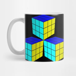 Three Rubik Cubes in a Triangle - Original Colors Mug